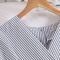 Women's Corset Long Sleeve Blouses Stripe Simple Style Commute Stripe main image 5