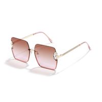 Square Pearl Metal Sunglasses Half Frame Retro Sunglasses Wholesale sku image 4