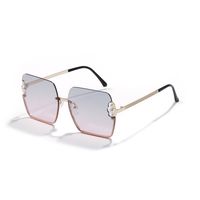 Square Pearl Metal Sunglasses Half Frame Retro Sunglasses Wholesale sku image 5