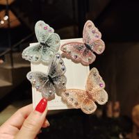 Korean Hot Style Butterfly Headdress Retro Embroidery  Side Clip Wholesale main image 4