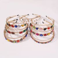 Double Layer Diamond Imitation Pearl Headband Alloy New Headband Wholesale main image 3