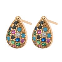 Fashion Geometric Colored Diamond Hoop Earrings Nhll154705 sku image 2