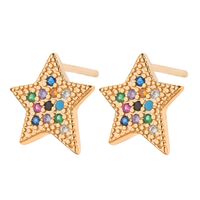 Fashion Geometric Colored Diamond Hoop Earrings Nhll154705 sku image 4