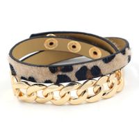 Leather Fashion Geometric Bracelet  (light Brown)  Fashion Jewelry Nhhm0091-light-brown sku image 1