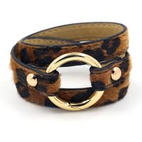 1 Piece Fashion Leopard Pu Leather Alloy Women's Bangle sku image 1