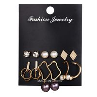 Alloy Fashion  Earring  (alloy 6 Pairs Gfp04-04)  Fashion Jewelry Nhpj0406-alloy-6-pairs-gfp04-04 sku image 1