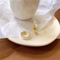 Korea Dongdaemun Kauft Neue Empfohlene Einfache Metall Tropf Öl Ring Ohrringe Ohrringe Frauen sku image 1
