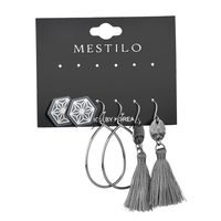 Alloy Fashion Tassel Earring  (gray)  Fashion Jewelry Nhbq1962-gray sku image 1