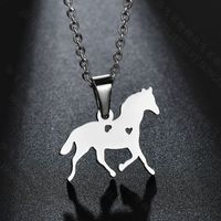 Hot Creative All-match Hollow Love Pony Necklace Cartoon Animal Stainless Ornament One-piece Delivery sku image 1