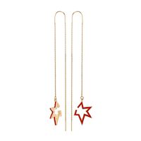 Pendientes Colgantes Mujer 925 Aguja De Plata Elegante Gota Larga Aceite Asimétrico Estrella Colgante Japonés Y Coreano Pendientes De Moda Ed01830c sku image 1