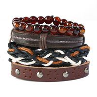 Leather Fashion Bolso Cesta Bracelet  (four-piece Set)  Fashion Jewelry Nhpk2242-four-piece-set sku image 1