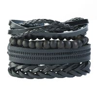 Punk Factory Direkt Vertrieb Retro Gewebtes 4-teiliges Leder Armband Einfaches Mehr Schicht Iges Hanfseil Leder Armband Armband sku image 1