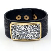 Leather Fashion Geometric Bracelet  (black)  Fashion Jewelry Nhhm0063-black sku image 1