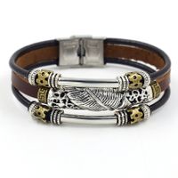 Leather Fashion Geometric Bracelet  (brown)  Fashion Jewelry Nhhm0061-brown sku image 1
