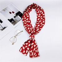 Nouvelle Longue Petit Foulard De Soie Coréenne Tout-match De Femmes Écharpe Mince Étroite Double-face Écharpe Automne Et Hiver Décoration De Mode Cravate Écharpe sku image 23