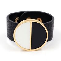 Leather Fashion Geometric Bracelet  (black)  Fashion Jewelry Nhhm0055-black sku image 1