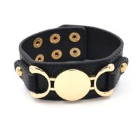 Populaire Ornement En Gros Européen Et Américain Pu Alliage Bracelet Européen Standard Personnalité Métal Pu En Cuir Large Bracelet De Bracelet Femmes Multi-couleur sku image 1