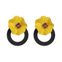 Imitated Crystal&cz Fashion Flowers Earring  (yellow)  Fashion Jewelry Nhjj5578-yellow sku image 3