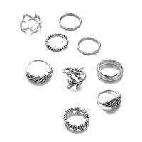 Creative Retro Spray Leaf 9-piece Set Ring Jewelry Wholesale main image 3