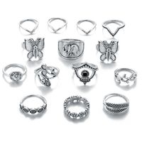 New Butterfly Ring Set Combination Ring 12-piece Set Wholesale main image 6