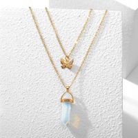 New Crystal Stone Butterfly Creative Retro Simple Alloy Necklace  Wholesale main image 1