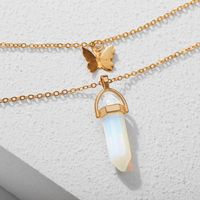 Neue Kristallsteinschmetterling Kreative Retro Einfache Legierung Halskette Großhandel main image 5