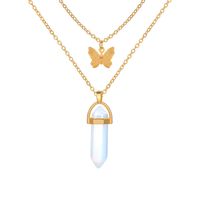 New Crystal Stone Butterfly Creative Retro Simple Alloy Necklace  Wholesale main image 6