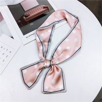Polka Dot New Double-sided Boxer Long Scarf Women's Korean-style Spring And Autumn All-match Wrist Strap Ribbon Hair Band Fashion sku image 2