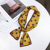 Polka Dot New Double-sided Boxer Long Scarf Women's Korean-style Spring And Autumn All-match Wrist Strap Ribbon Hair Band Fashion sku image 5