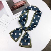 Polka Dot New Double-sided Boxer Long Scarf Women's Korean-style Spring And Autumn All-match Wrist Strap Ribbon Hair Band Fashion sku image 6