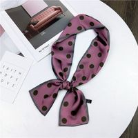 Polka Dot New Double-sided Boxer Long Scarf Women's Korean-style Spring And Autumn All-match Wrist Strap Ribbon Hair Band Fashion sku image 1