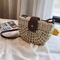 Summer Woven One-shoulder Saddle Fashion Messenger Straw Bag Wholesale main image 4