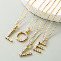 Korean O Word Chain Geometric Letter Necklace Letter Love Clavicle Chain Hip Hop Necklace Wholesale main image 1