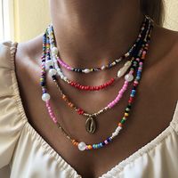 Bohemian  Rice Bead  Fashion Ethnic Style Imitation Pearl  Alloy Necklace main image 5