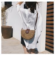 Summer Woven One-shoulder Saddle Fashion Messenger Straw Bag Wholesale sku image 1