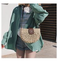 Summer Woven One-shoulder Saddle Fashion Messenger Straw Bag Wholesale sku image 2