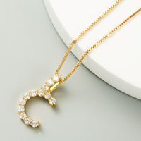 Korean O Word Chain Geometric Letter Necklace Letter Love Clavicle Chain Hip Hop Necklace Wholesale sku image 3