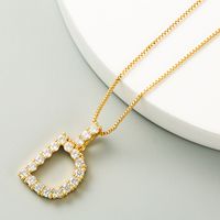 Korean O Word Chain Geometric Letter Necklace Letter Love Clavicle Chain Hip Hop Necklace Wholesale sku image 4
