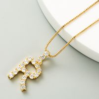 Korean O Word Chain Geometric Letter Necklace Letter Love Clavicle Chain Hip Hop Necklace Wholesale sku image 18