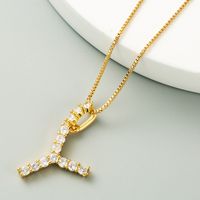 Korean O Word Chain Geometric Letter Necklace Letter Love Clavicle Chain Hip Hop Necklace Wholesale sku image 25