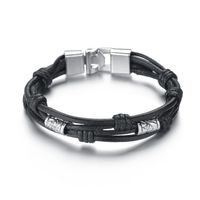 Leather Simple Bolso Cesta Bracelet  (black)  Fashion Jewelry Nhbq1928-black sku image 1