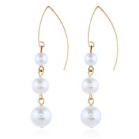 Beads Fashion Geometric Earring  (white Beads Kc Alloy)  Fashion Jewelry Nhkq2382-white-beads-kc-alloy sku image 1