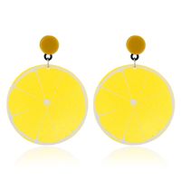 Plastic Fashion Geometric Earring  (ear Hook Yellow White K)  Fashion Jewelry Nhkq2379-ear-hook-yellow-white-k sku image 1