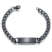 Titanium&stainless Steel Simple Geometric Id Bracelet (small Steel Color)  Fine Jewelry Nhhf1306-small-steel-color sku image 2