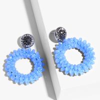 2021 Neue Produkte Ohrringe Damen  Ohrringe Farbe Perlen Ohrringe Kristall Legierung Ohrnadel Erp45 sku image 7