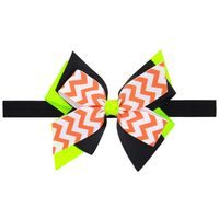 Kinder Schmuck Drei Schicht Iges Bedrucktes Bowknot Stirnband Halloween Farbe Passend Bowknot Stirnband Außenhandel Grenz Überschreitend sku image 1