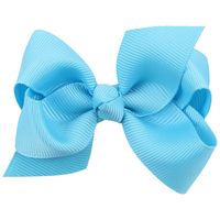 8cm Kinder Gewinde Band Bowknot Haarnadel Mädchen Kleine Einfarbige Bowknot Enten Schnabel Clip 20 Farben sku image 4