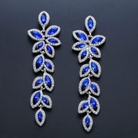 Europäische Und Amerikanische Retro Luxus Braut Diamant Ohrringe Quaste Blätter Mode Ohrringe Großhandel Fabrik Direkt Verkauf Erj92 sku image 3