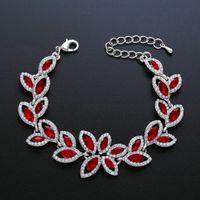 Imitated Crystal&cz Fashion Geometric Bracelet  (red)  Fashion Jewelry Nhas0587-red sku image 1