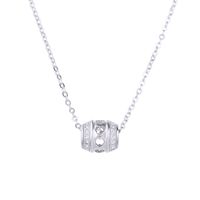 Außenhandel Valentinstag Geschenk Liebe Hohle Simulation Diamant Halskette Zylinder Anhänger Einfache Schlüsselbein Kette Nkn99 sku image 1